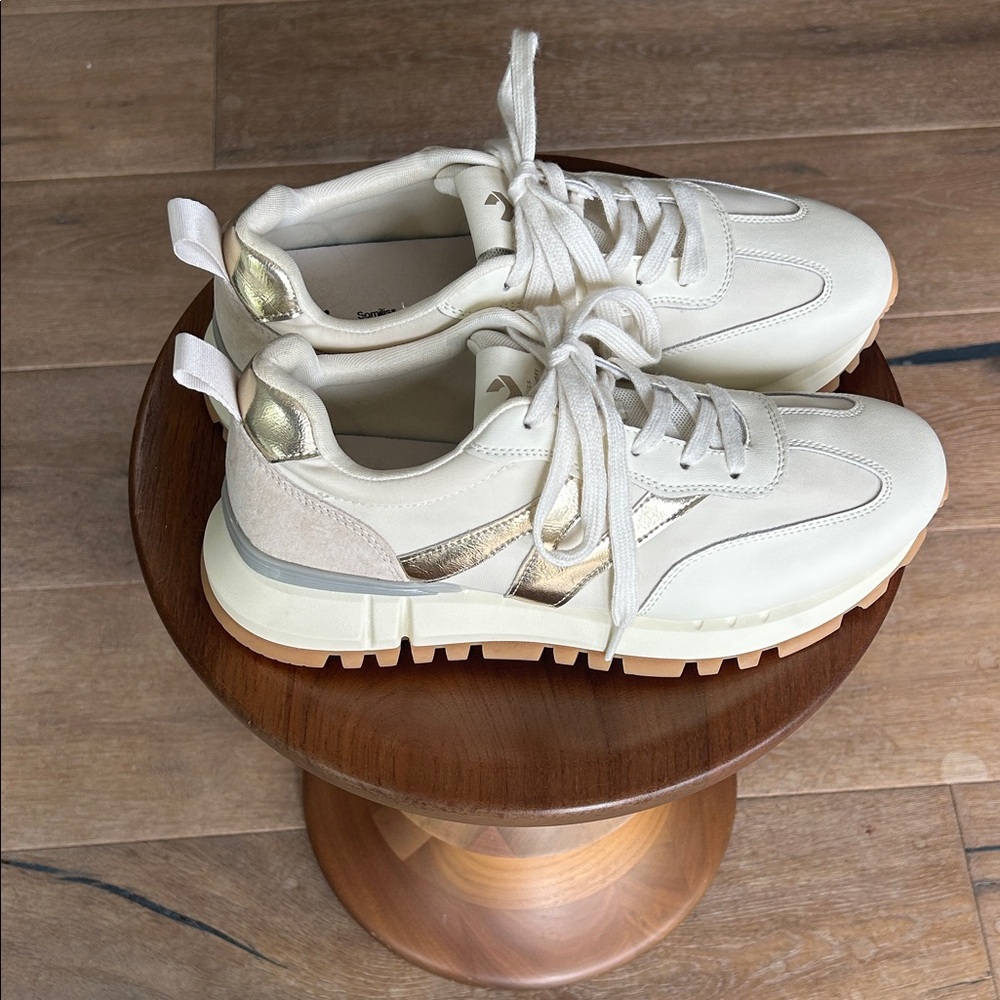 Cream and Gold Sneakers